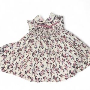 First impressions vintage corduroy Floral Pink White 6 months Dress Peter Pan